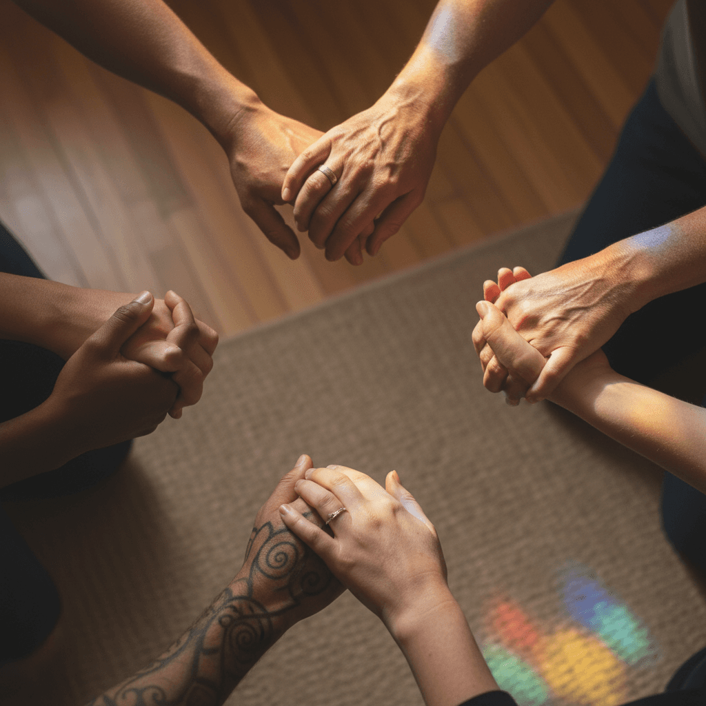 Community members connecting during ministry fellowship gathering