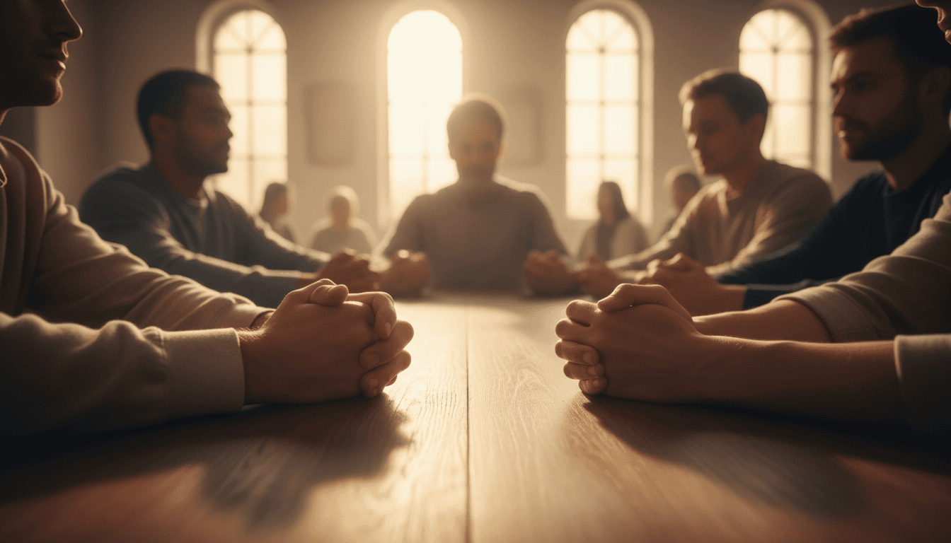 Community members united in spiritual fellowship and shared purpose