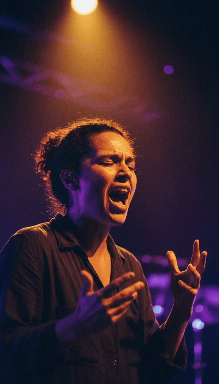 Spoken word artist performing